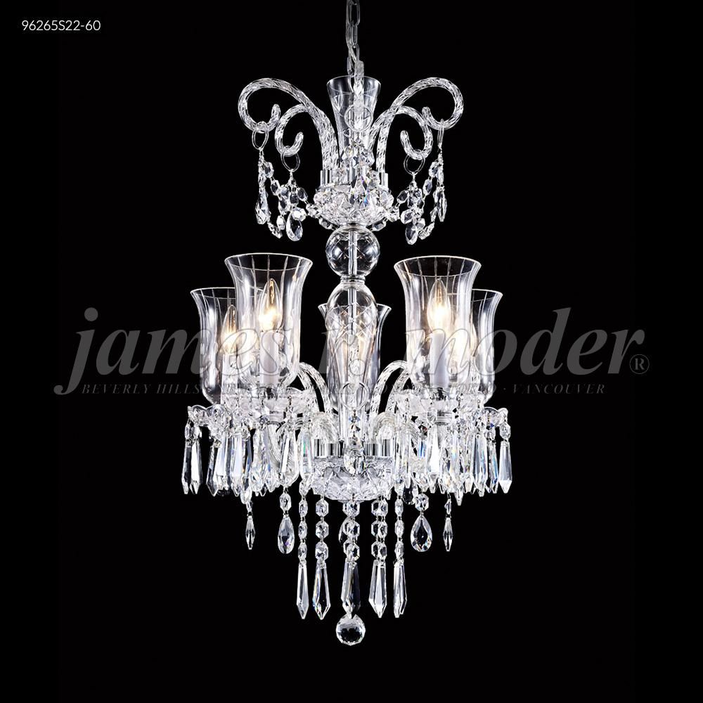 James R Moder Crystal 96265S11 Venetian 5 Arm Pendant in Silver
