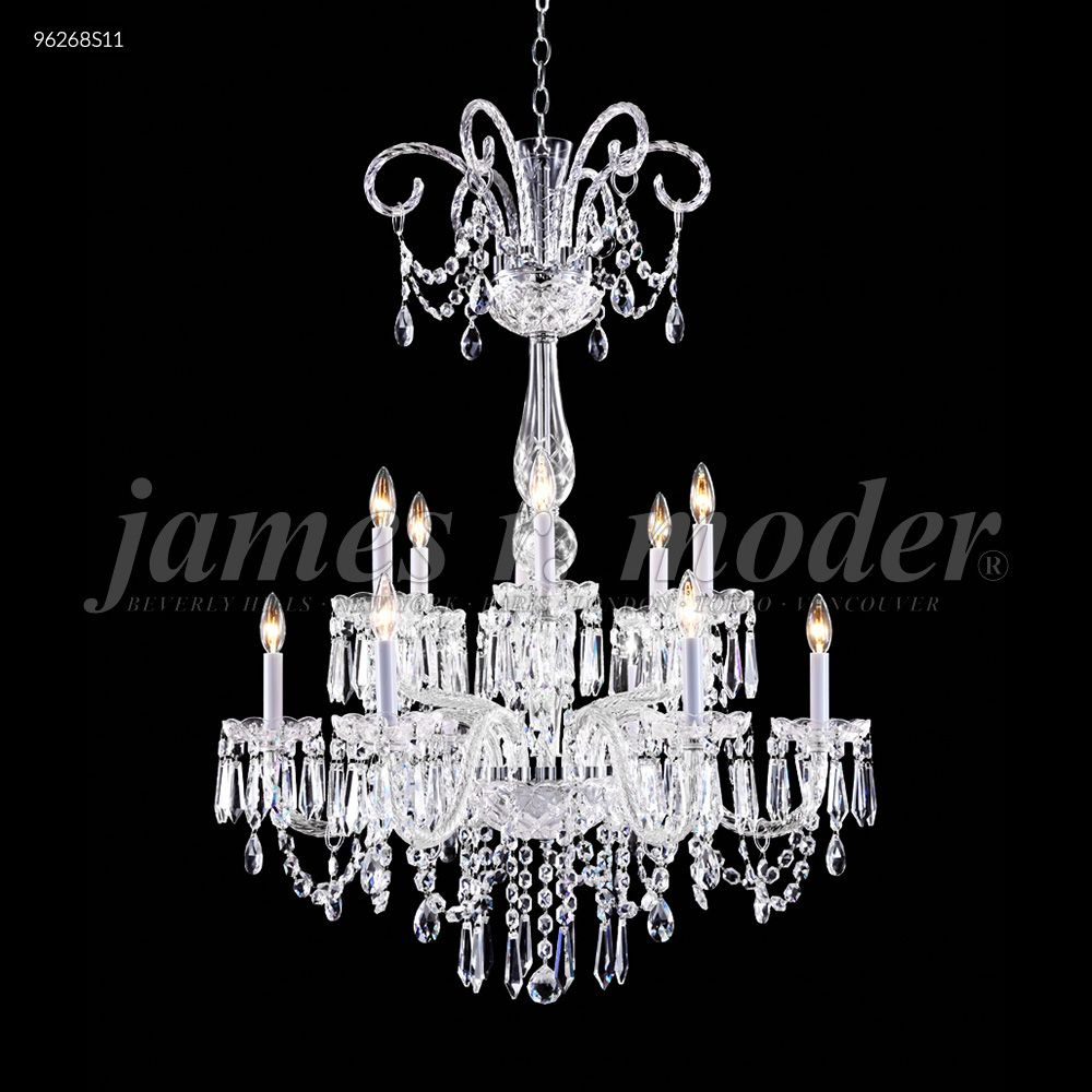 James R Moder Crystal 96268S11 Venetian 12 Arm Chandelier in Silver