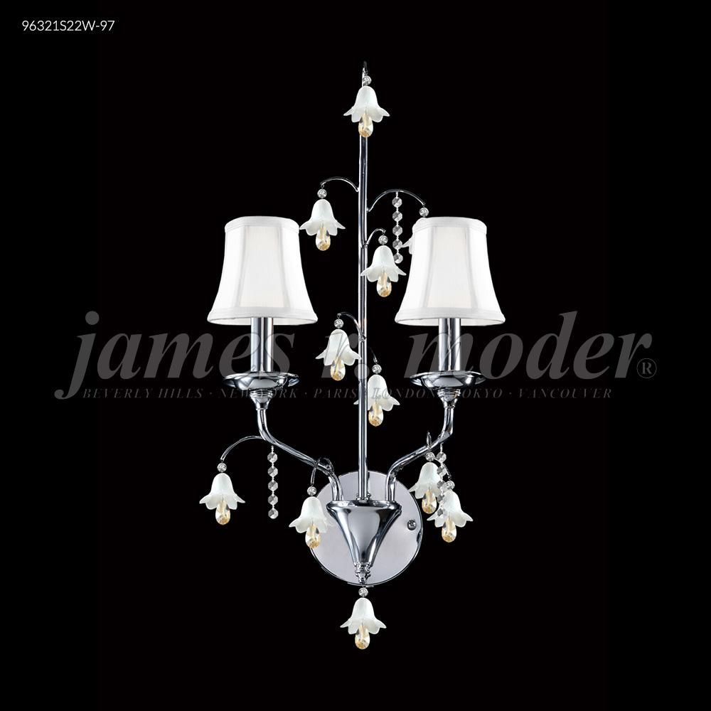 James R Moder Crystal 96321AG22E-97 Murano Collection 2 Arm Wall Sconce in Aged Gold