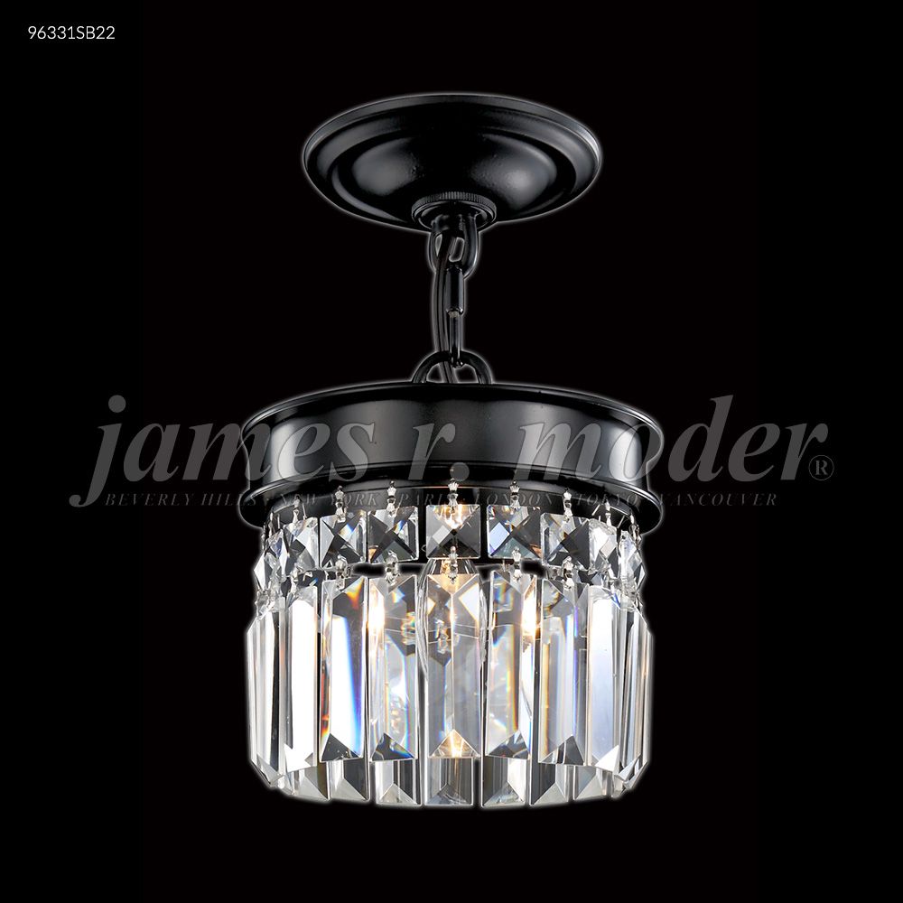 James R Moder Crystal 96331SB22 Europa Collection Pendant in Satin Black