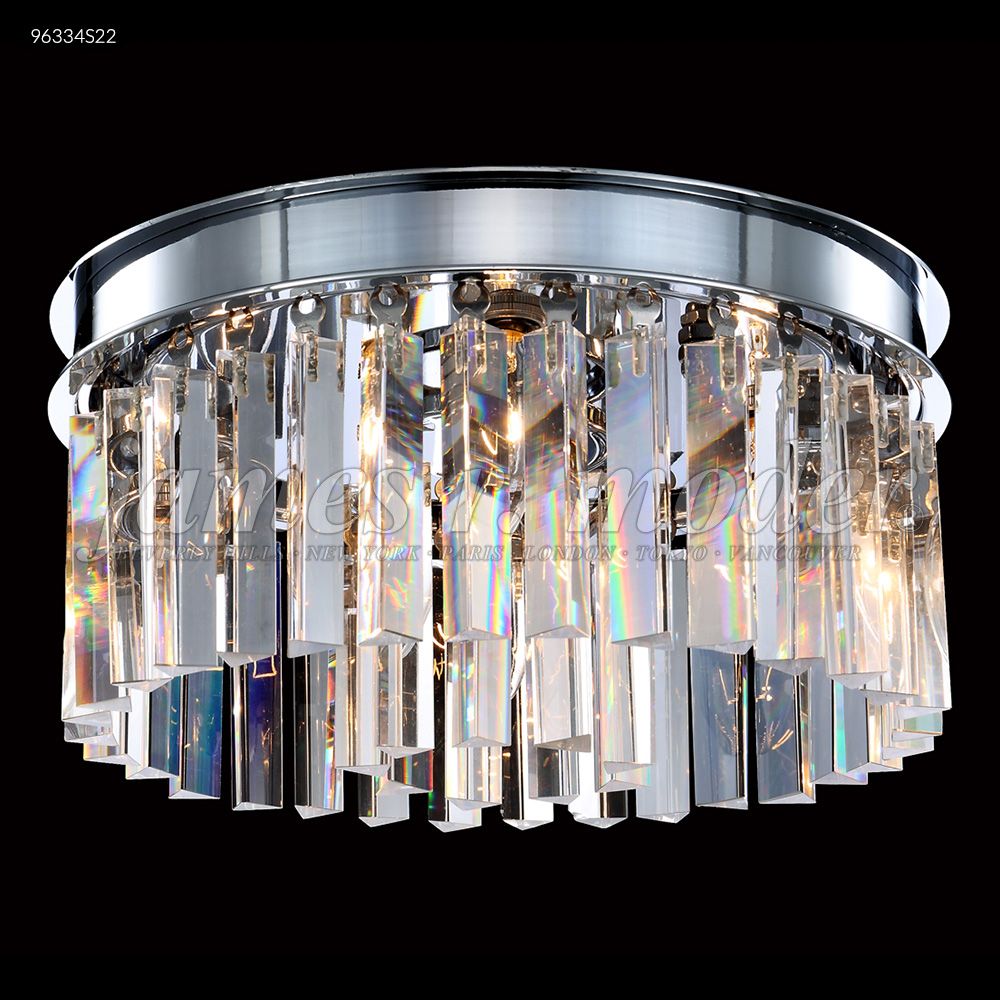 James R Moder Crystal 96334S22 Europa Collection Flush Mount in Silver