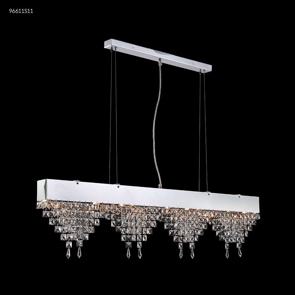 James R Moder Crystal 96611S11 Fashionable Bar Light Crystal Chandelier in Silver