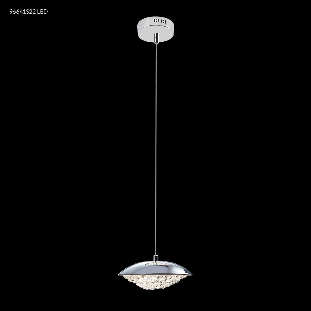 James R Moder Crystal 96641S22LED LED Contemporary 1 Light Crystal Chandelier in Silver