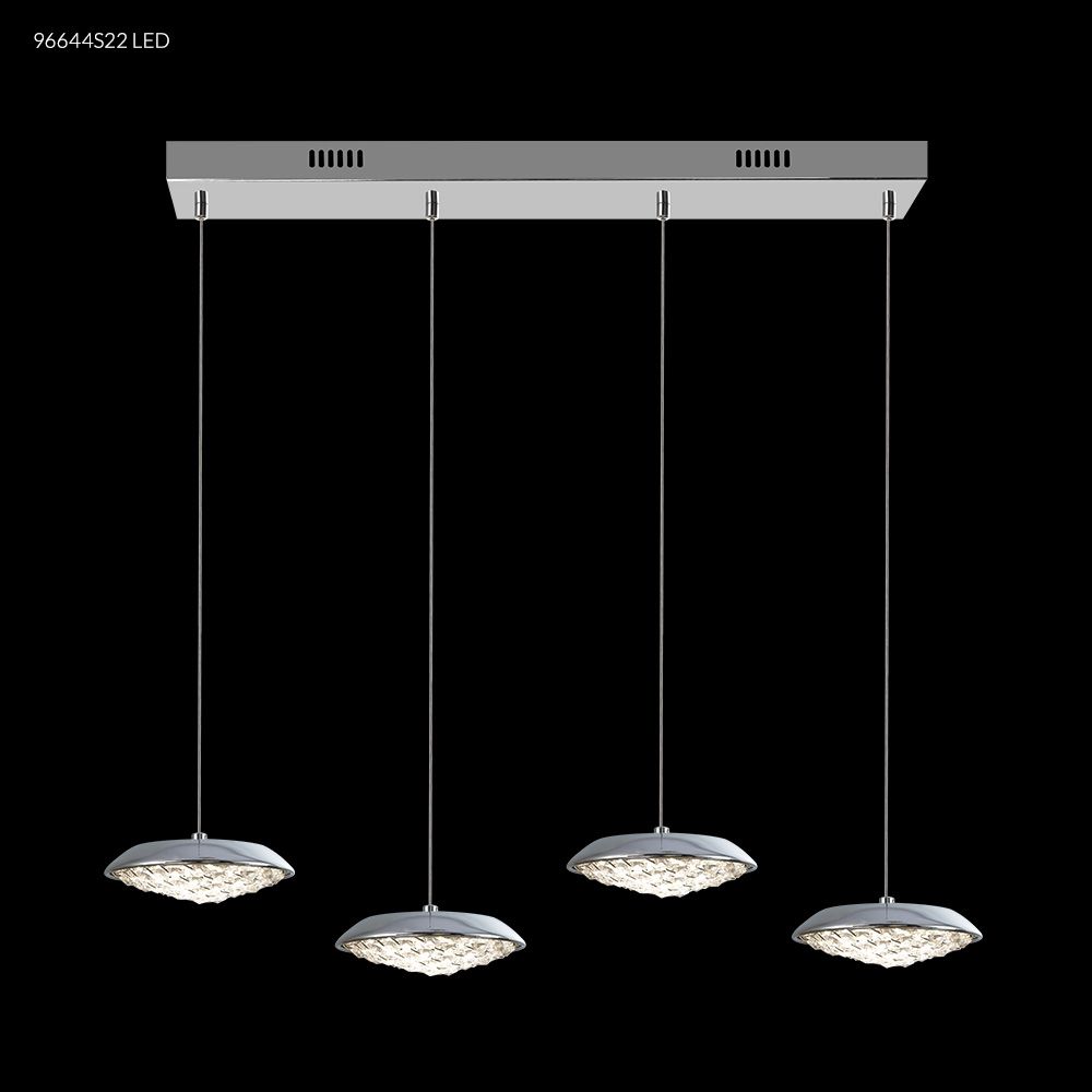 James R Moder Crystal 96644S22LED LED Contemporary 1 Light Crystal Chandelier in Silver