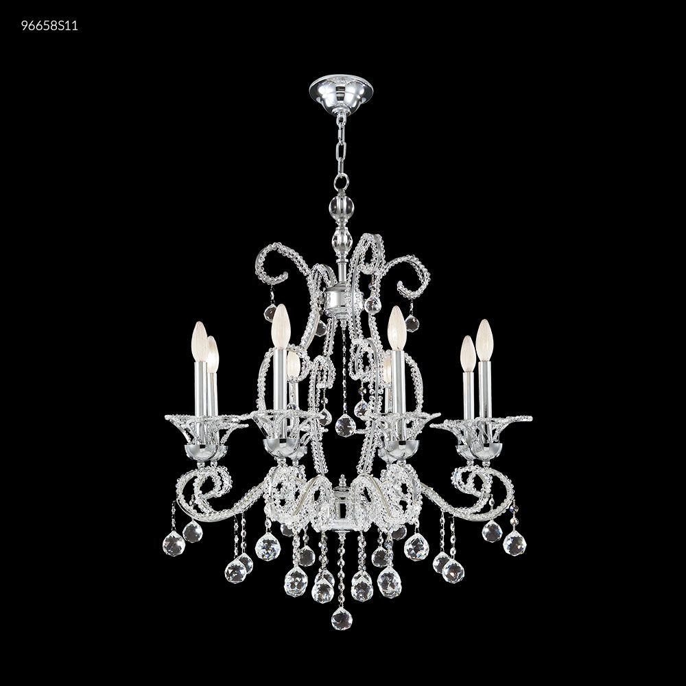 James R Moder Crystal 96658S11 Crystal Bead 8 Arm Chandelier in Silver