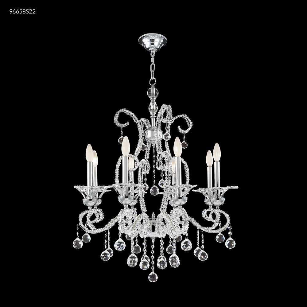 James R Moder Crystal 96658S22 Crystal Bead 8 Arm Chandelier in Silver