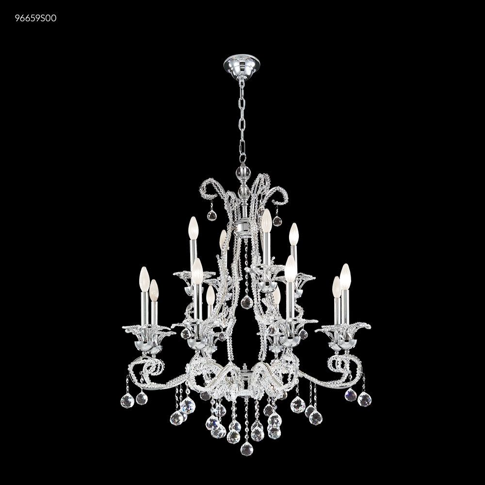 James R Moder Crystal 96659S00 Crystal Bead 8 Arm Chandelier in Silver