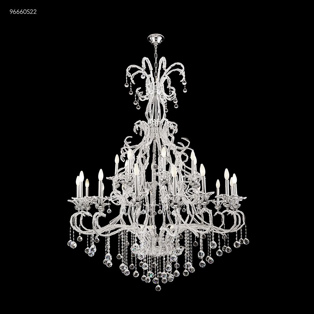 James R Moder Crystal 96660S22 Crystal Bead 16 Arm Chandelier in Silver