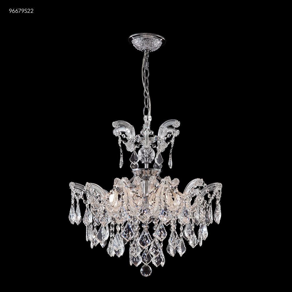 James R Moder Crystal 96679S22 Maria Theresa Semi-flush Crystal Chandelier in Silver