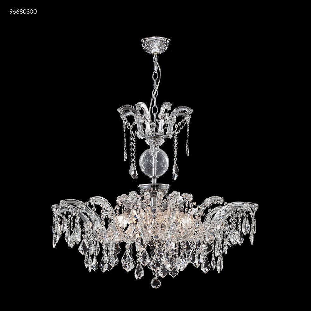 James R Moder Crystal 96680S00 Maria Theresa Semi-flush Crystal Chandelier in Silver