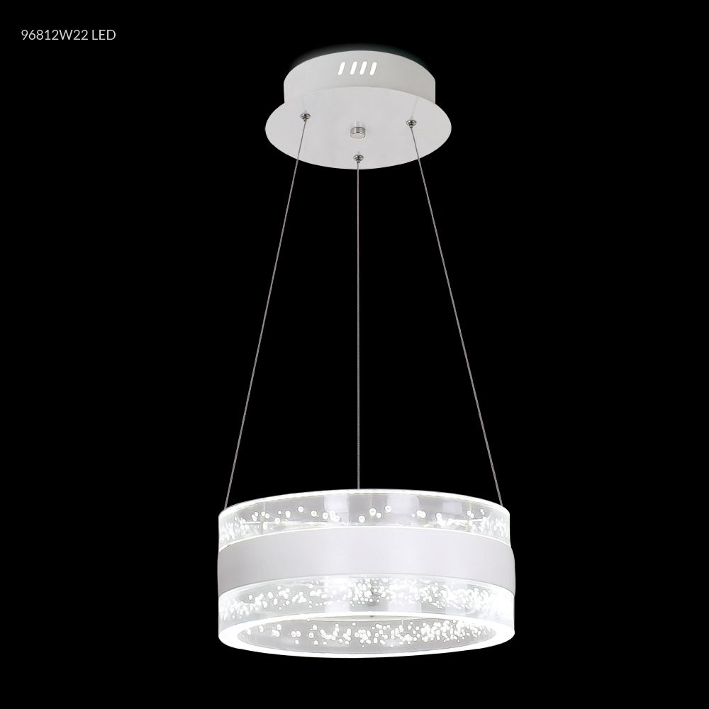 James R Moder Crystal 96812W22LED Acrylic Chandelier in White