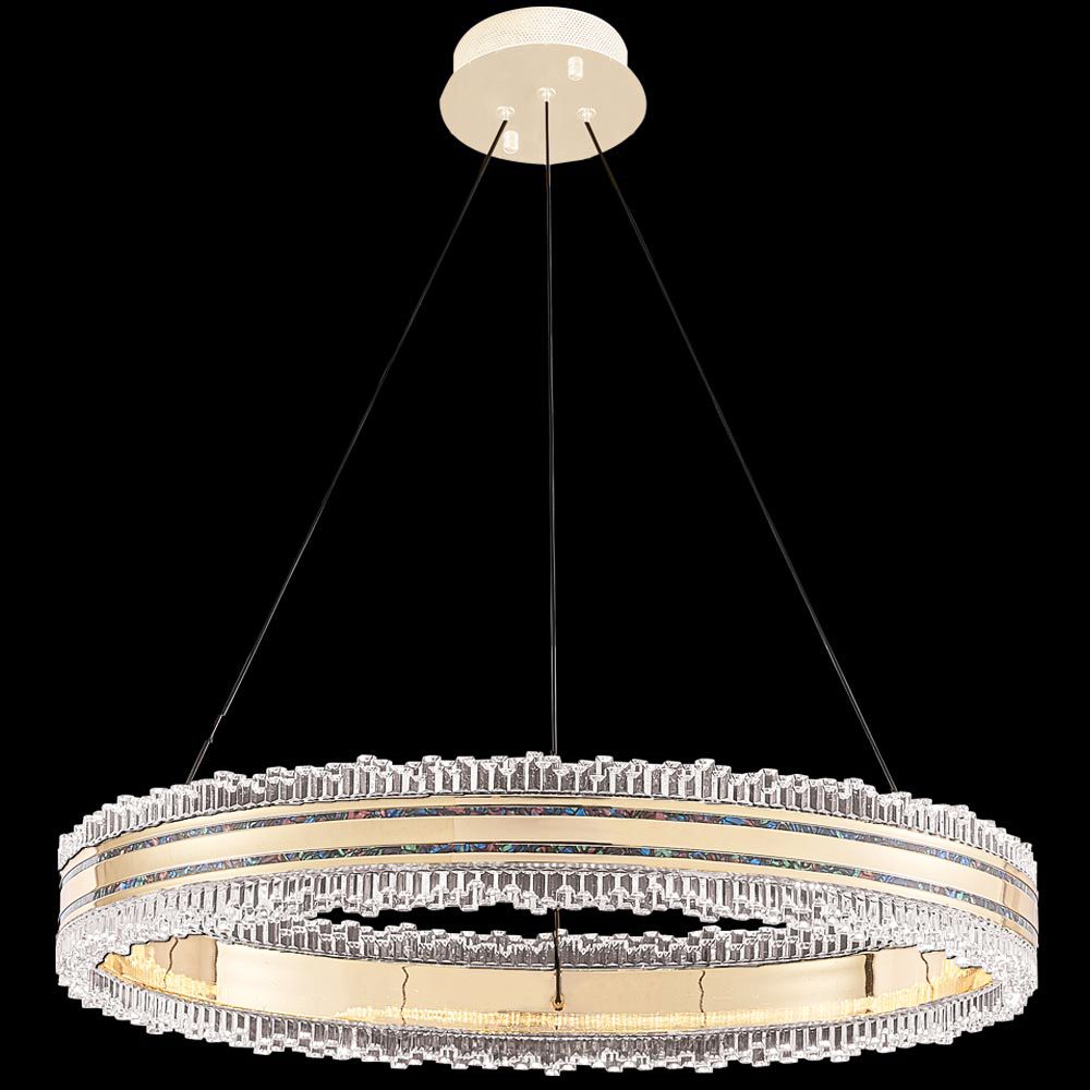 James R Moder Crystal 96924GP22LED Pearl LED Acrylic Chandelier In Rose Gold/Pearl Finish