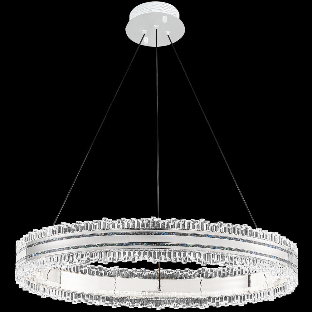 James R Moder Crystal 96924SP22LED Pearl LED Acrylic Chandelier In Silver/Pearl Finish
