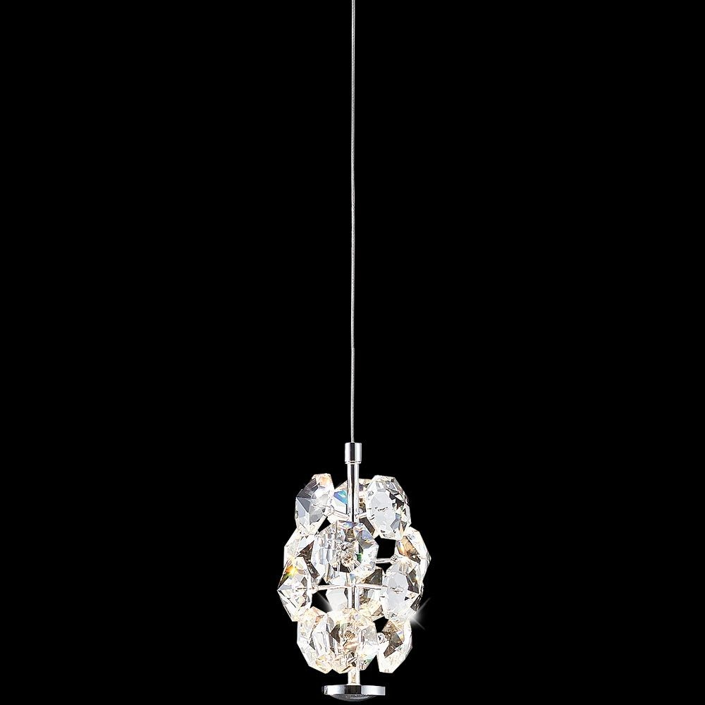 James R Moder Crystal 96941S22 Continental Fashion LED Contemporary Single Pendant In Silver Finish
