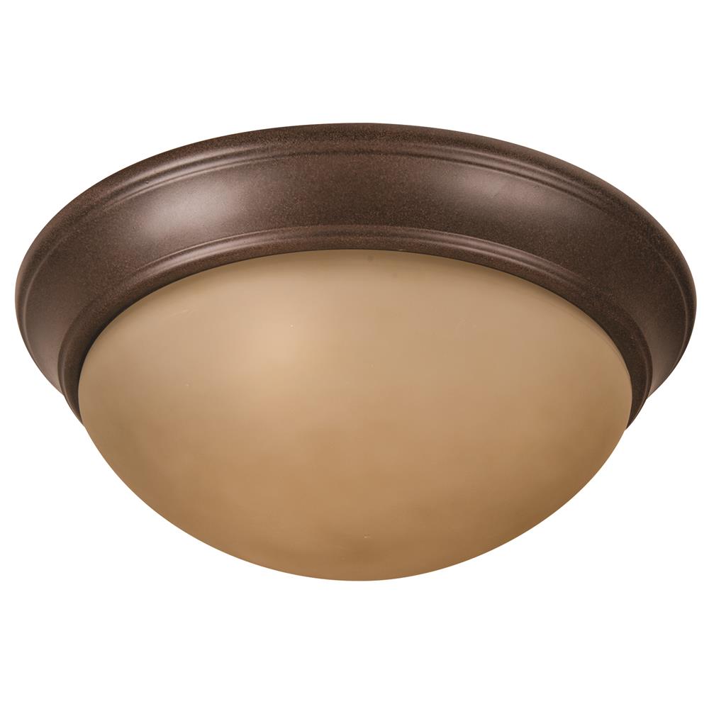 Craftmade XPP15AG-3A Pro Builder Premium 3 Light 15" Flushmount in Aged Bronze Textured with Amber Twist Glass