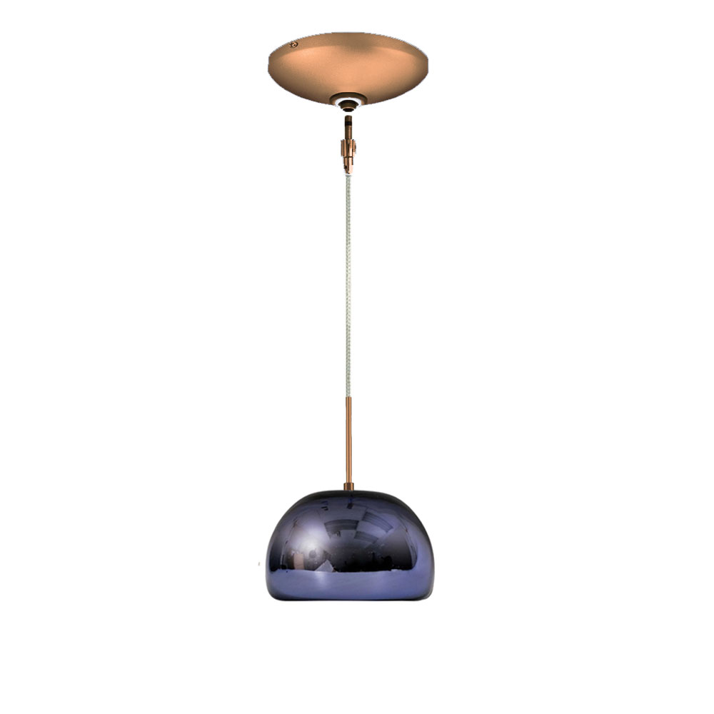 Jesco Lighting KIT-QAP501-PUBZ 1-Light Low Voltage Pendant and Canopy Kit with Bronze Socket Purple 