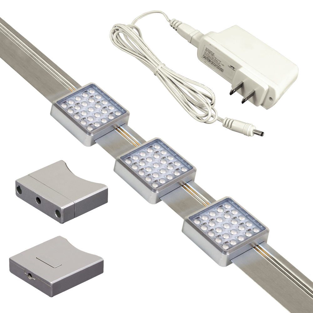 Jesco KIT-SD131-TR3-A Orionis 3Ft Square Led Track Kit in Silver