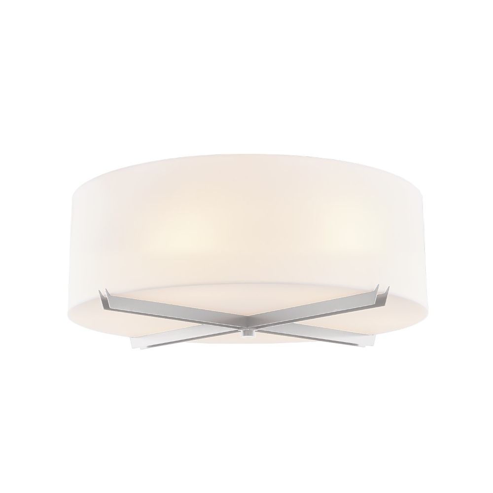 Justice Design Group ACR-9523-OPAL-NCKL Crossbar 18" Close-To-Ceiling Drum in Brushed Nickel