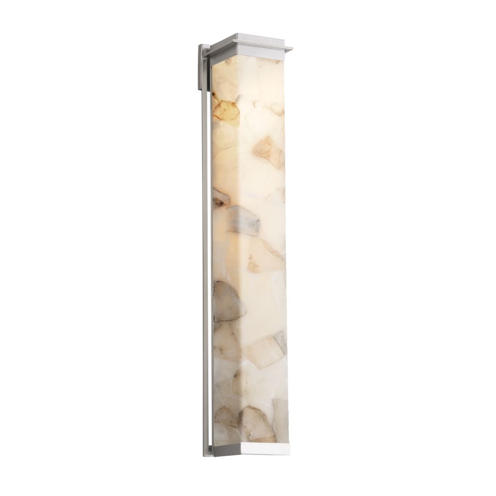 Justice Design Group ALR-7547W-NCKL Alabaster Rocks Pacific 48" LED Outdoor Wall Sconce in Brushed Nickel