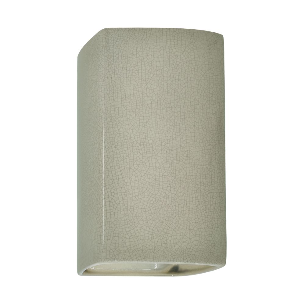 Justice Design Group CER-0910-CKC-LED1-1000 Small LED Rectangle - Closed Top in Celadon Green Crackle