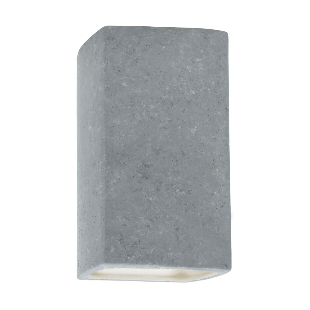 Justice Design Group CER-0915W-CONC-LED1-1000 Small LED Rectangle - Open Top & Bottom (Outdoor) in Concrete