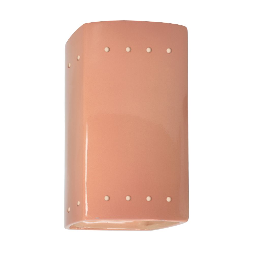 Justice Design Group CER-0920-BSH Small Rectangle W/ Perfs - Closed Top in Gloss Blush