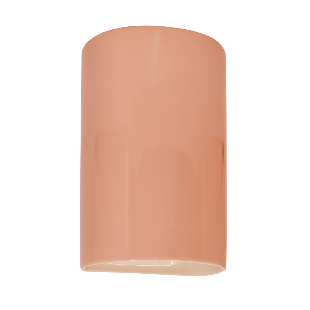 Justice Design Group CER-0940-BSH Small Cylinder - Closed Top in Gloss Blush