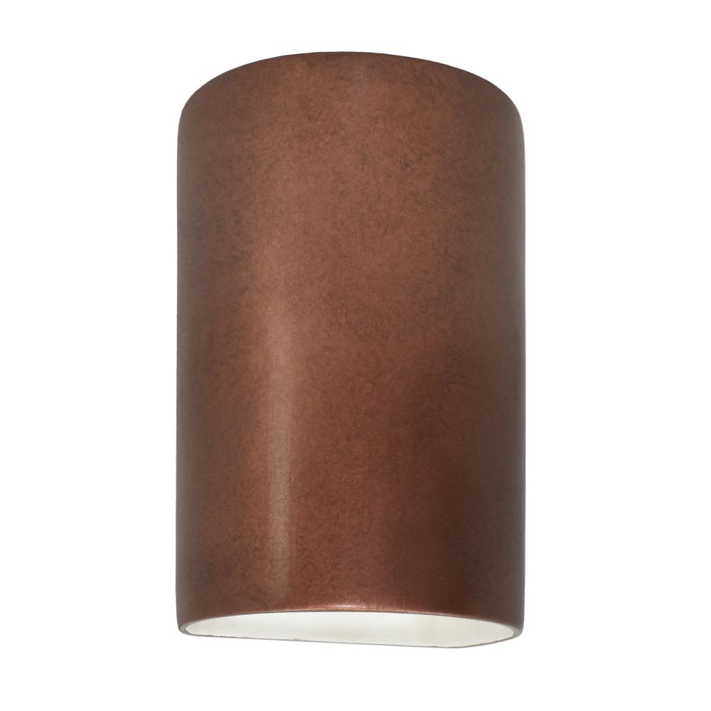 Justice Design Group CER-0940W-ANTC Small Cylinder - Closed Top (Outdoor) in Antique Copper