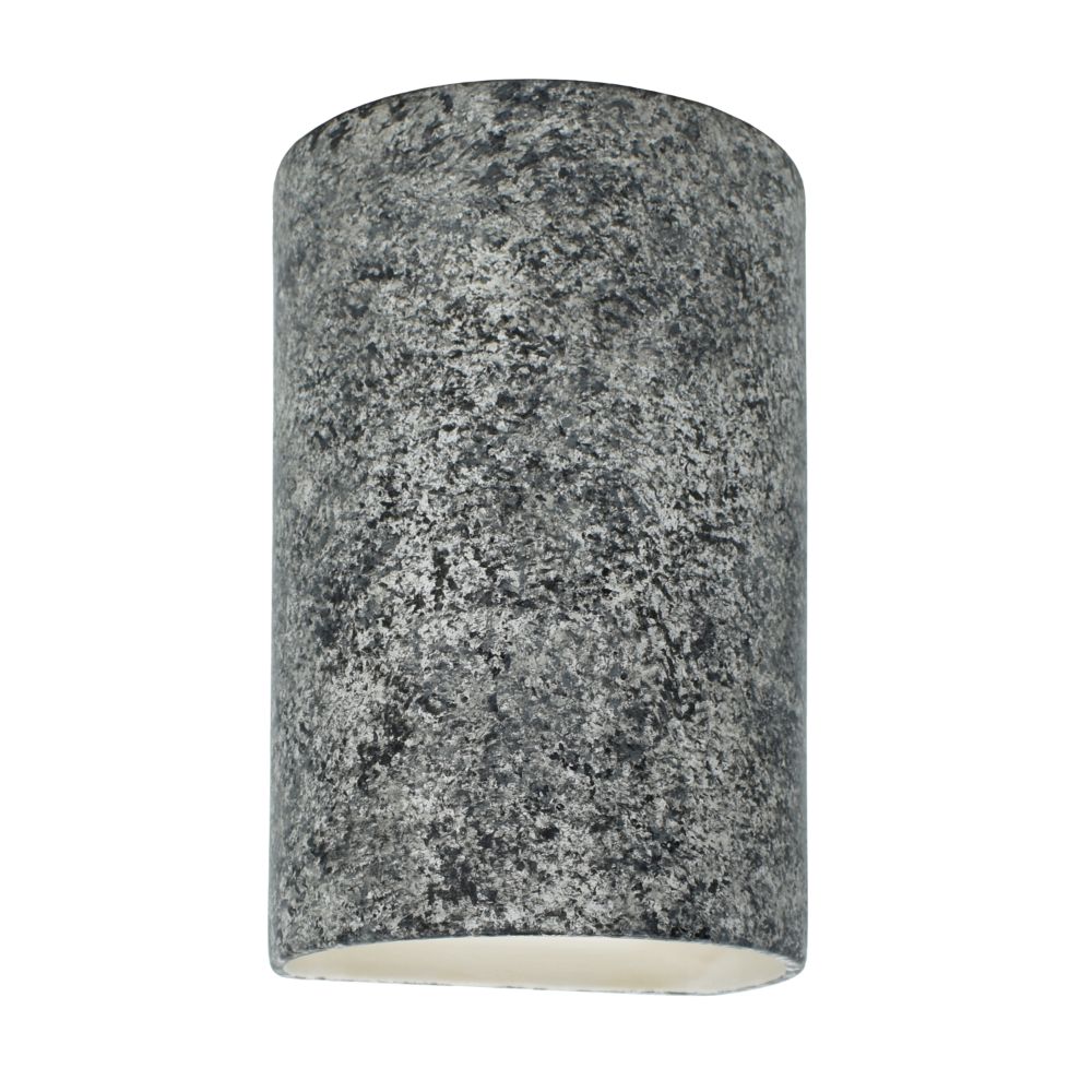 Justice Design Group CER-0940W-GRAN-LED1-1000 Small LED Cylinder - Closed Top (Outdoor) in Granite