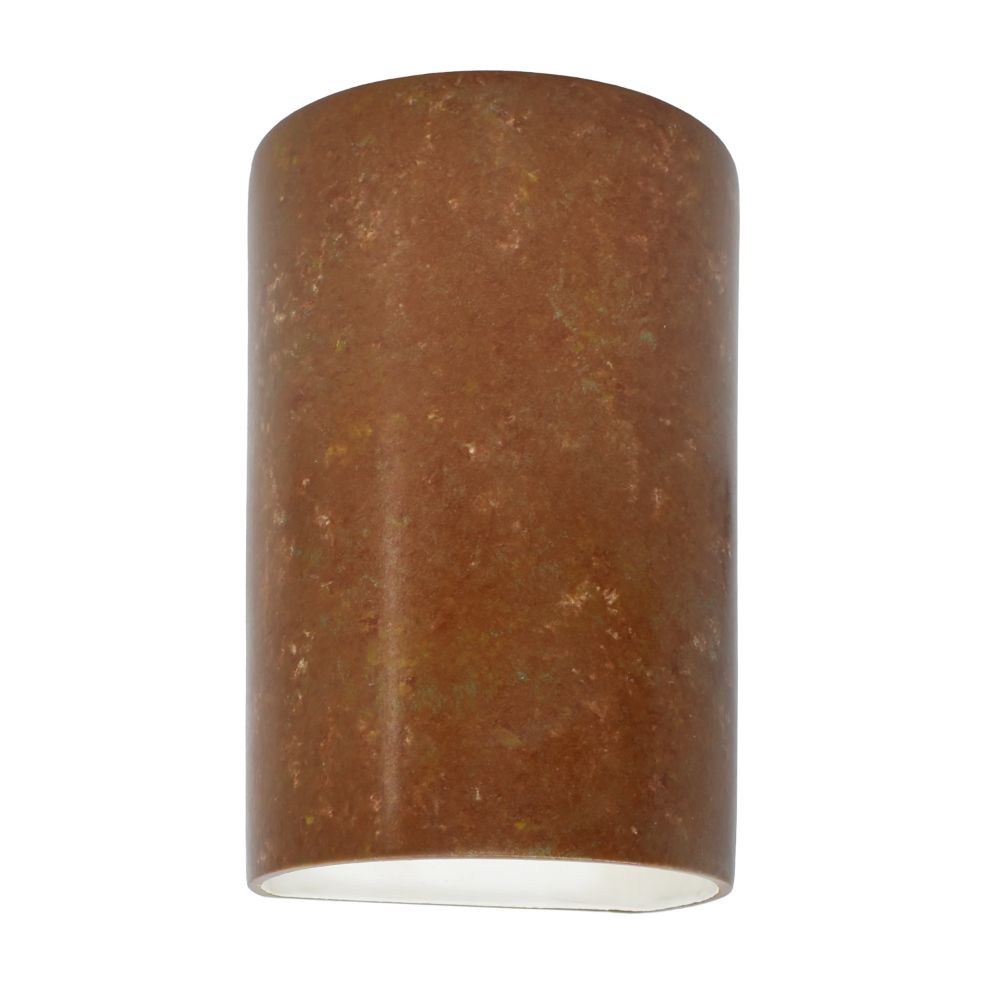 Justice Design Group CER-0940W-PATR Small Cylinder - Closed Top (Outdoor) in Rust Patina