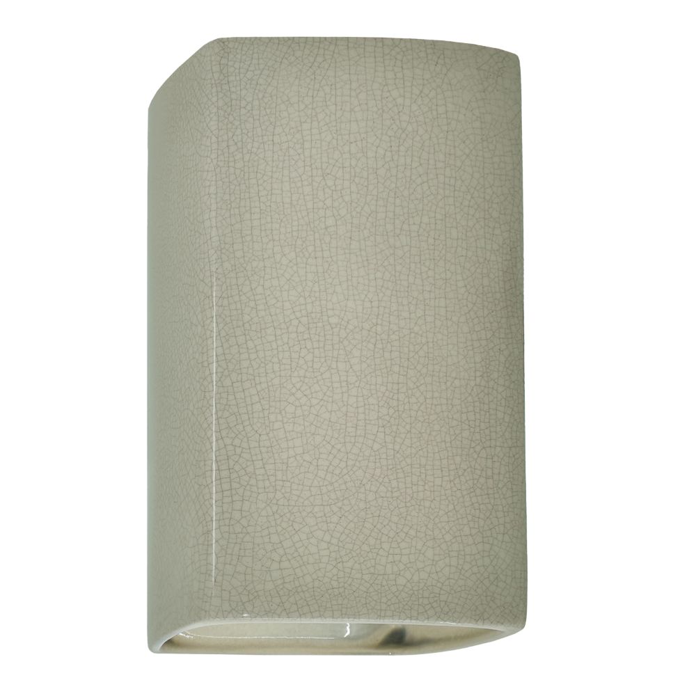 Justice Design Group CER-0950W-CKC Large Rectangle - Closed Top (Outdoor) in Celadon Green Crackle