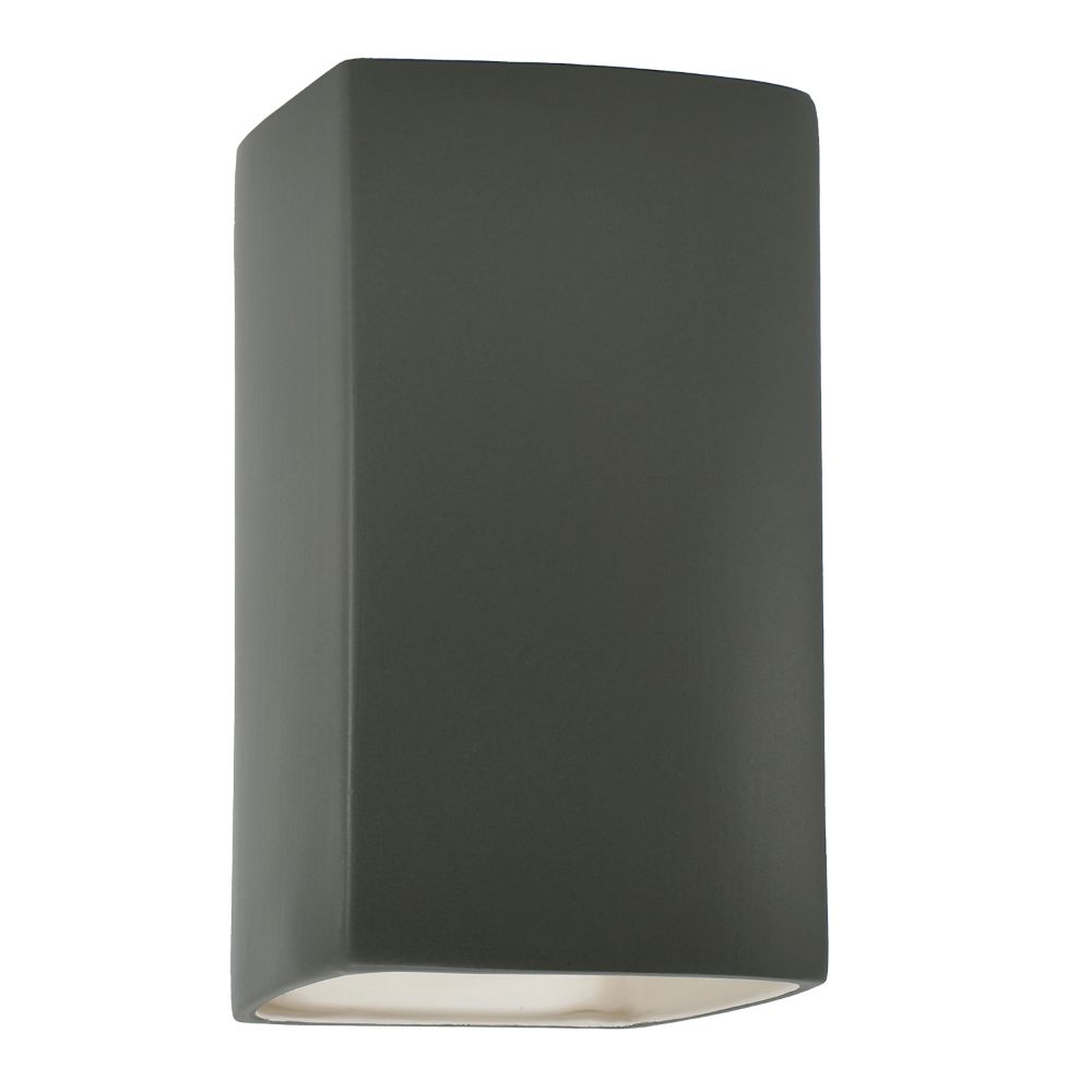 Justice Design Group CER-0955-PWGN-LED2-2000 Large LED Rectangle - Open Top & Bottom in Pewter Green