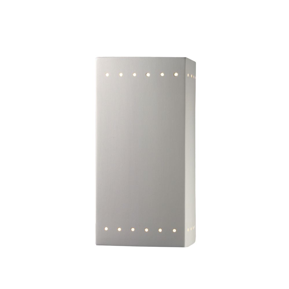 Justice Design Group CER-0965-BIS-LED2-2000 Large LED Rectangle W/ Perfs - Open Top & Bottom in Bisque