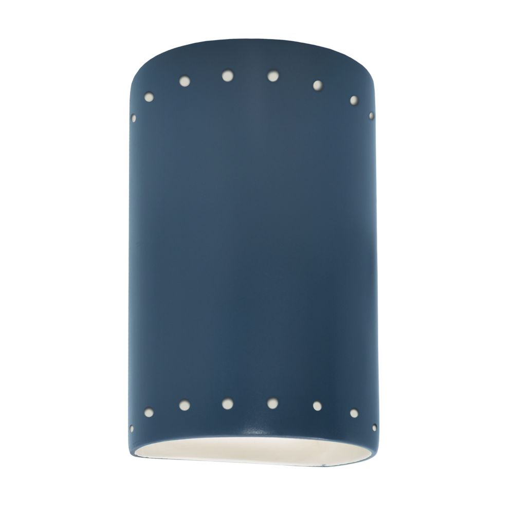 Justice Design Group CER-0990W-MID Small Cylinder W/ Perfs - Closed Top (Outdoor) in Midnight Sky