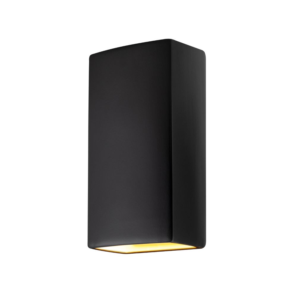 Justice Design Group CER-1175W-CBGD Really Big Rectangle - Open Top & Bottom (Outdoor) in Carbon Matte Black With Champagne Gold Internal Finish