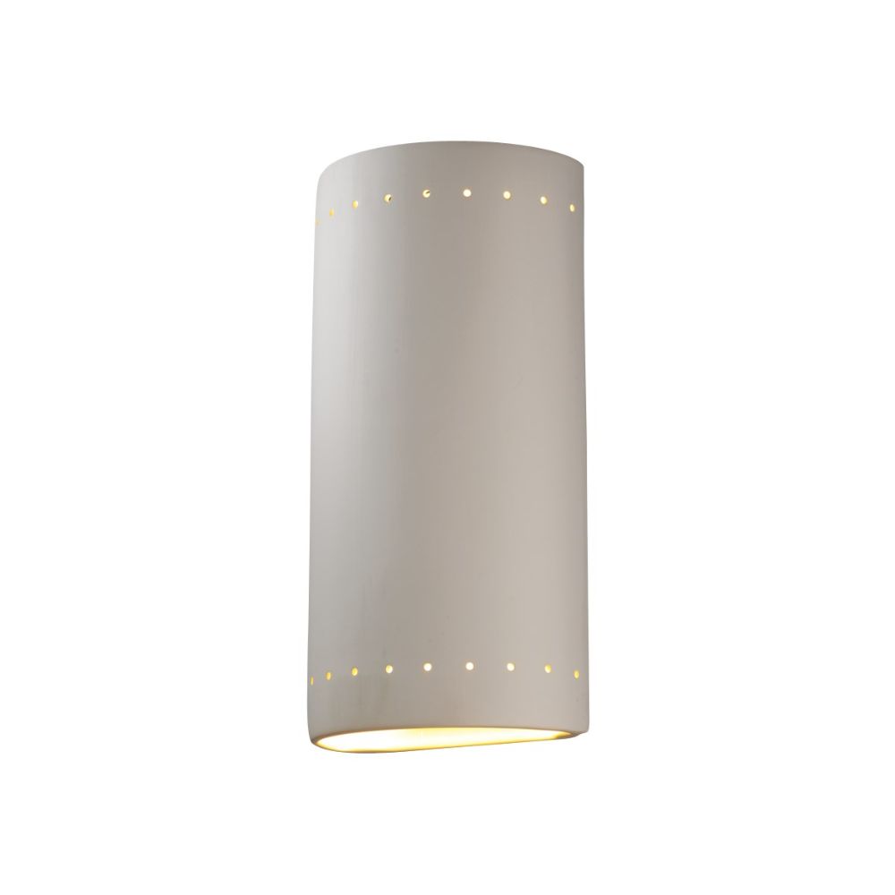 Justice Design Group CER-1190-BIS-LED1-1000 Really Big LED Cylinder W/ Perfs - Closed Top in Bisque