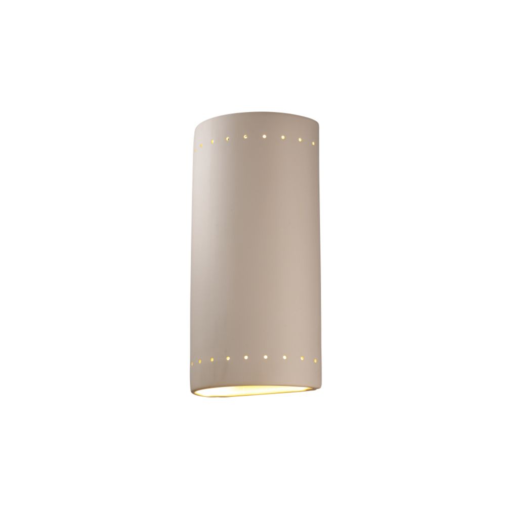 Justice Design Group CER-1195-SLHY-LED2-2000 Really Big LED Cylinder W/ Perfs - Open Top & Bottom in Harvest Yellow Slate