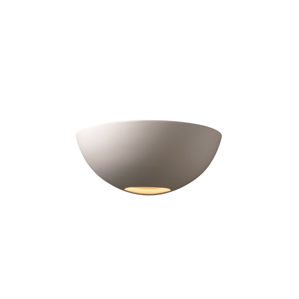 Justice Design Group CER-1320-MTGD-LED1-1000 Small LED Metro in Matte White With Champagne Gold Internal Finish