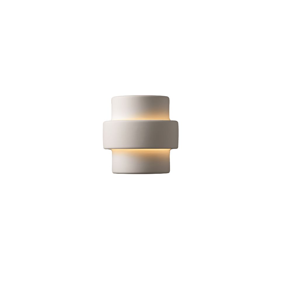 Justice Design Group CER-2205-BIS-LED1-1000 Small Step LED Wall Sconce in Bisque