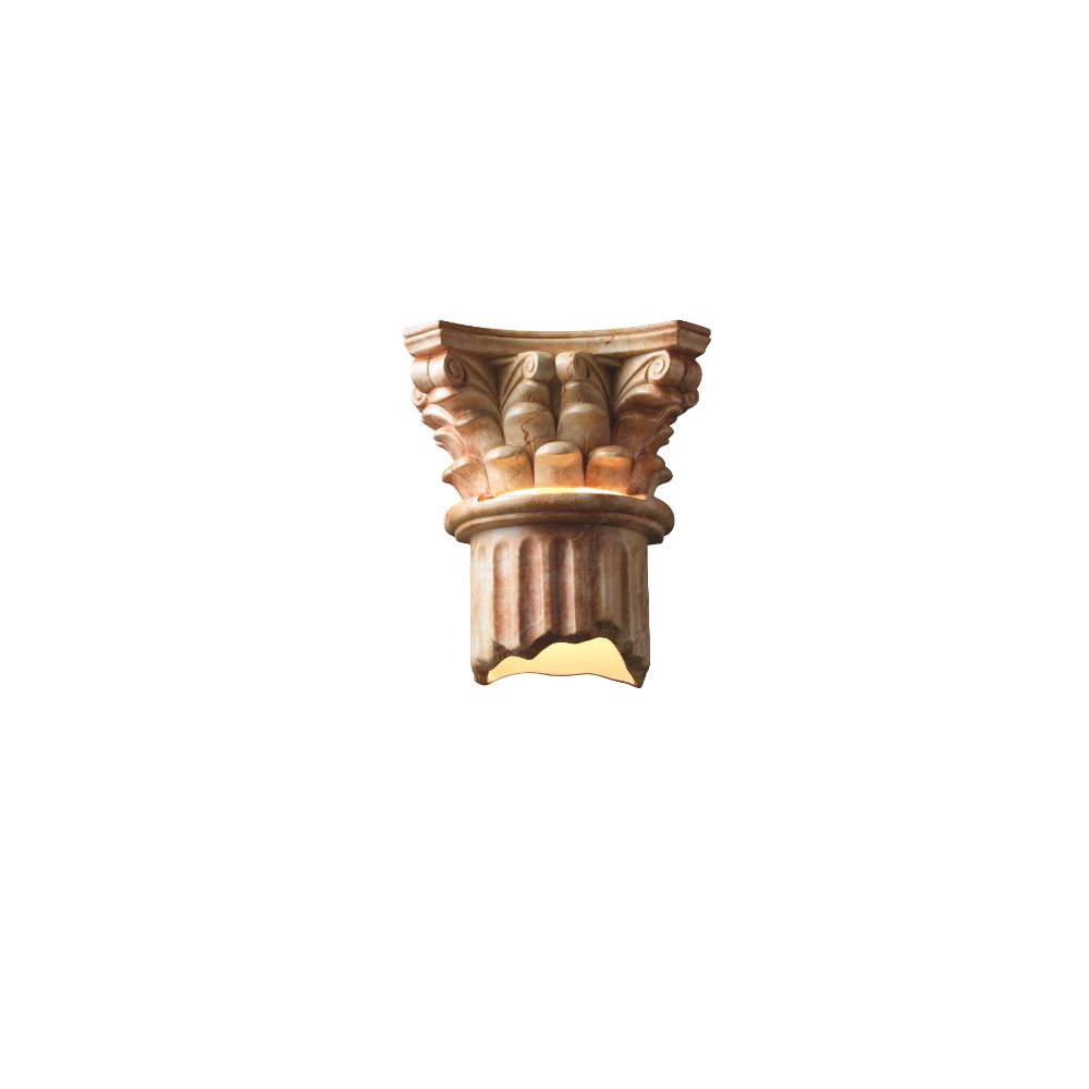 Justice Design Group CER-4705-CLAY-LED2-2000 Corinthian LED Column - Open Bottom in Canyon Clay