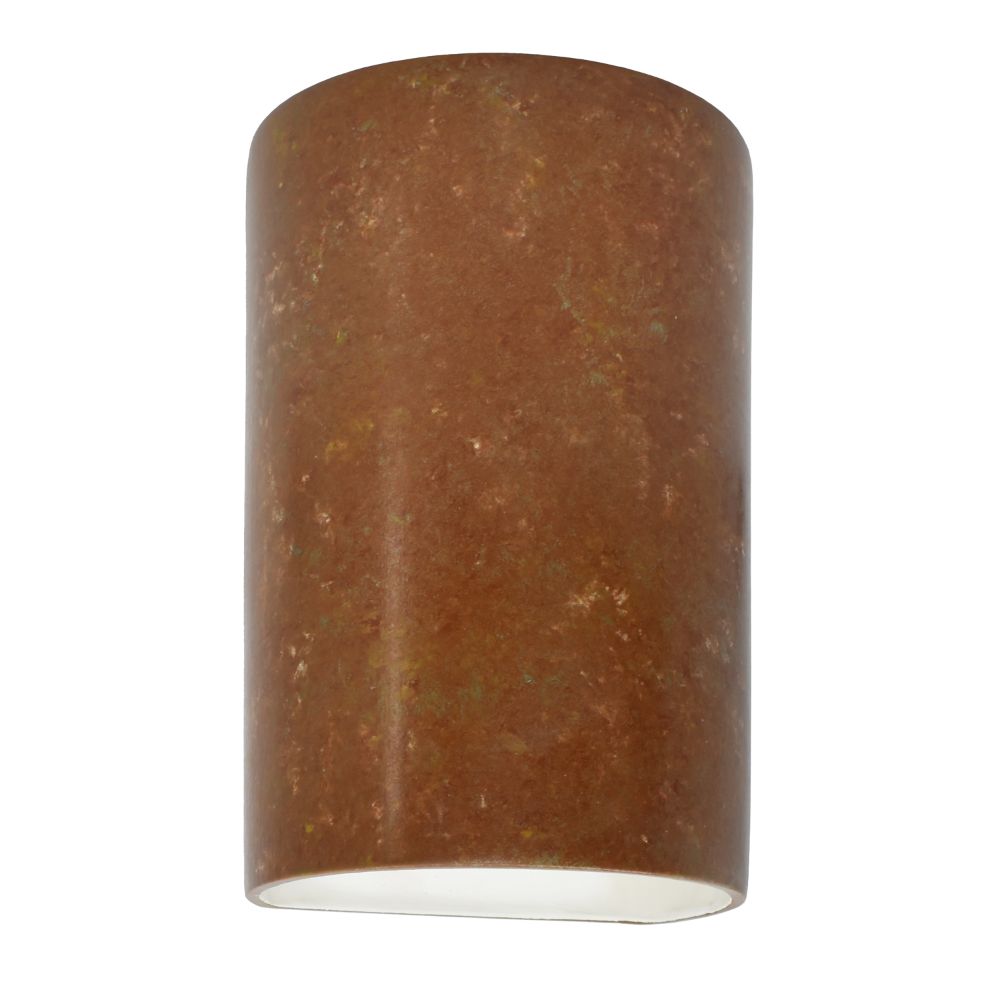 Justice Design Group CER-5260-PATR Large ADA Cylinder - Closed Top in Rust Patina