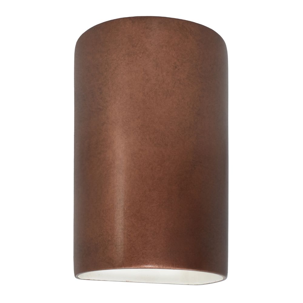 Justice Design Group CER-5265W-ANTC Large ADA Outdoor LED Cylinder - Open Top & Bottom in Antique Copper