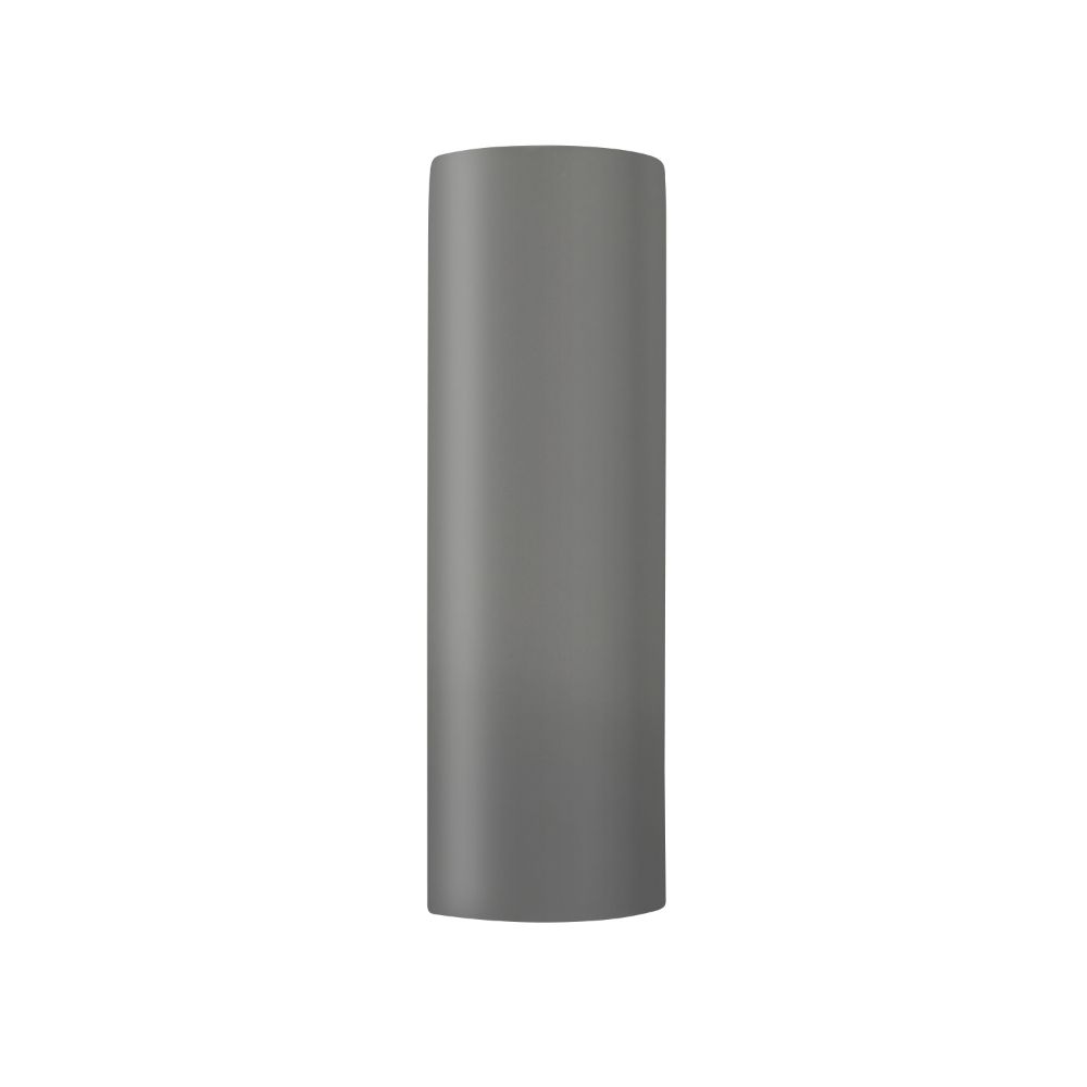 Justice Design Group CER-5400W-GRY ADA Tube - Closed Top (Outdoor) in Gloss Grey