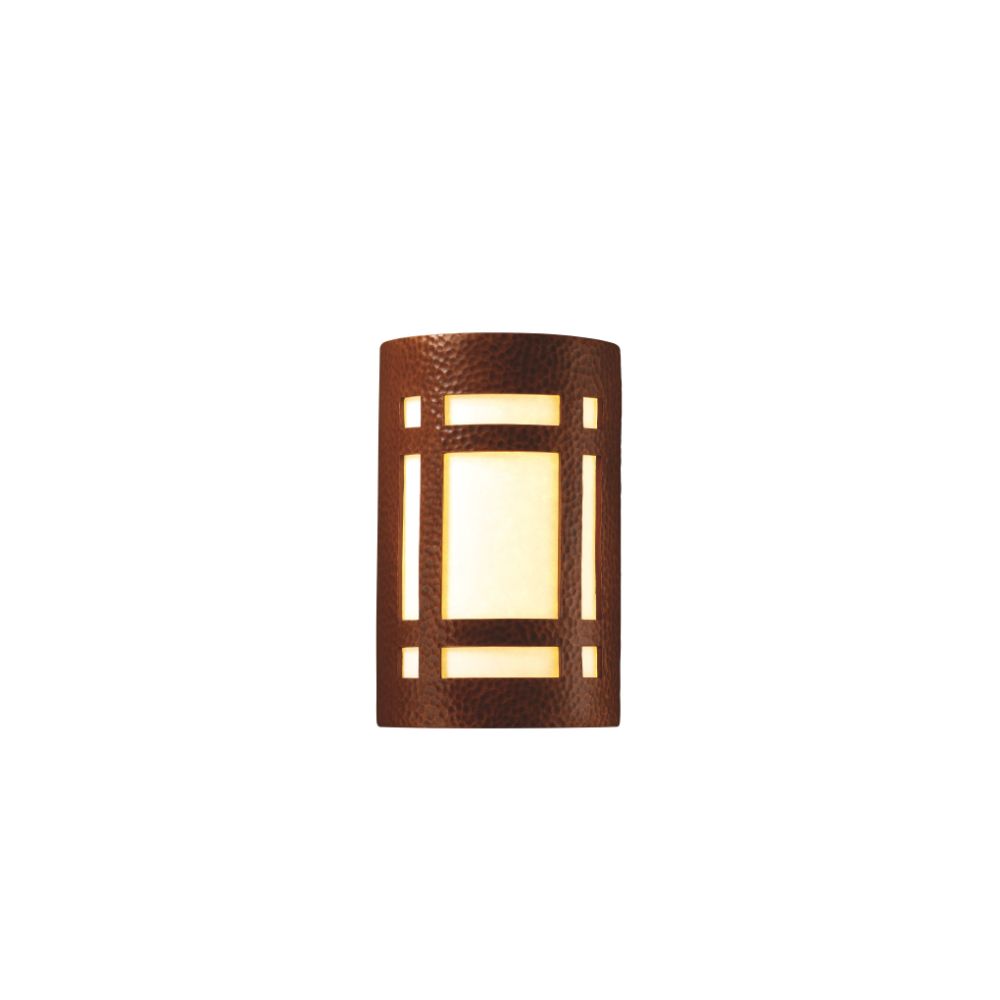 Justice Design Group CER-5485-BSH-LED1-1000 Small ADA LED Craftsman Window - Open Top & Bottom in Gloss Blush