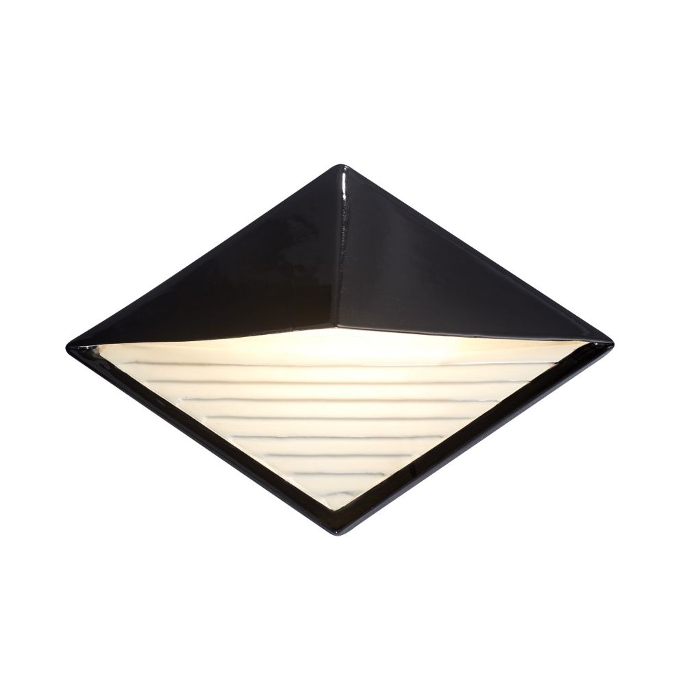 Justice Design Group CER-5600W-PATR ADA Diamond Outdoor LED Wall Sconce (Downlight) in Rust Patina