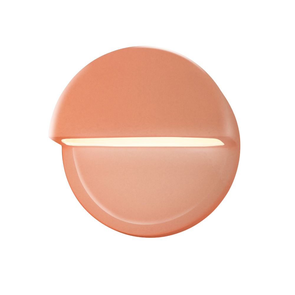 Justice Design Group CER-5610W-BSH ADA Dome Outdoor LED Wall Sconce (Closed Top) in Gloss Blush