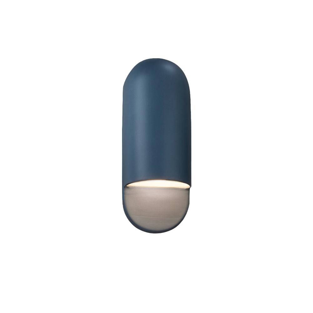 Justice Design CER-5620W-MID Small ADA Capsule Outdoor Wall Sconce in Midnight Sky