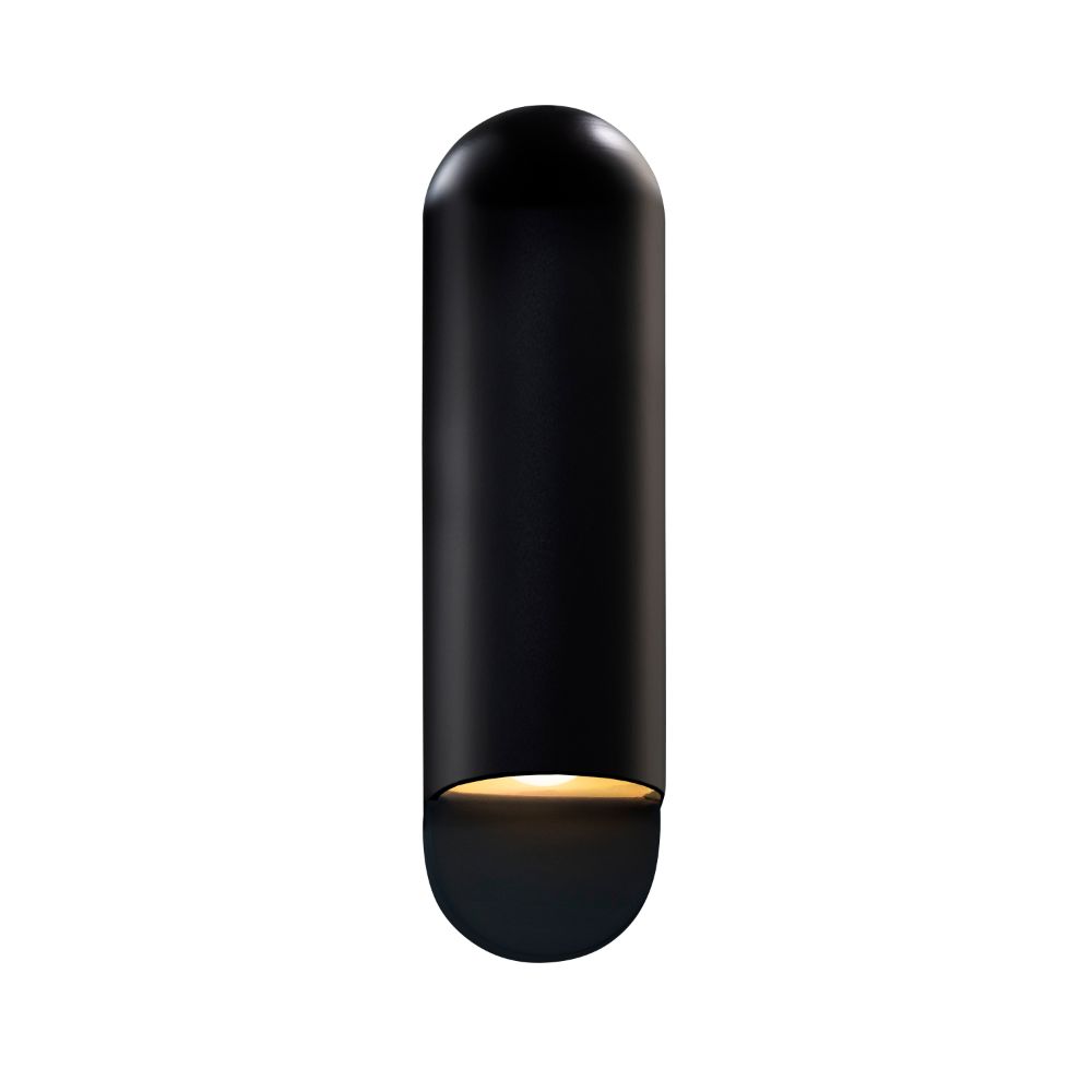 Justice Design Group CER-5630-CRB Large ADA Capsule Wall Sconce in Carbon - Matte Black