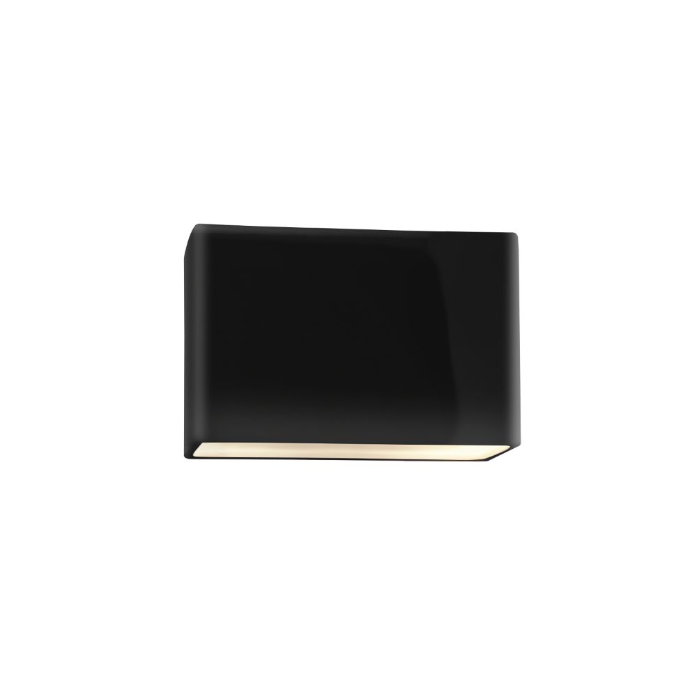 Justice Design Group CER-5645W-BLK Small ADA Outdoor LED Wide Rectangle - Open Top & Bottom in Gloss Black