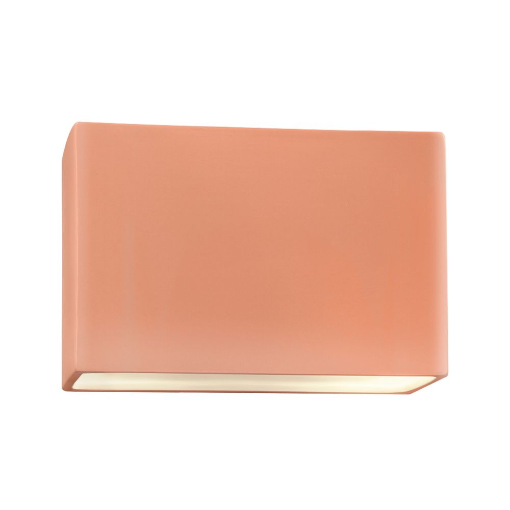Justice Design Group CER-5658-BSH-LED2-2000 Really Big ADA Wide Rectangle LED Wall Sconce - Closed Top in Gloss Blush